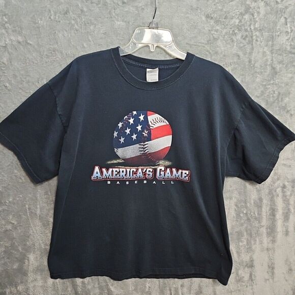 Gildan Other - Gildan America's Game Baseball Tshirt Men's XL Black Flag ball